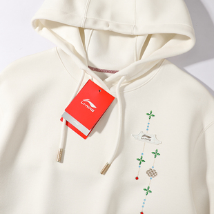 李宁故宫联名连帽卫衣女款2026春季新款红色马年新年款本命年套头