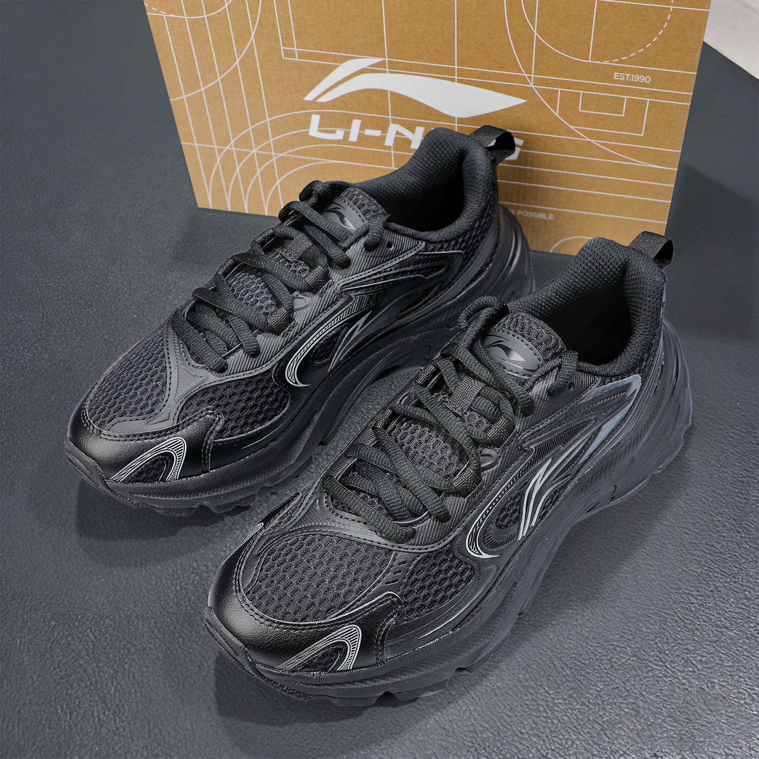 李宁风行运动鞋男鞋2026春季新款男士潮流休闲鞋厚底复古老爹鞋子