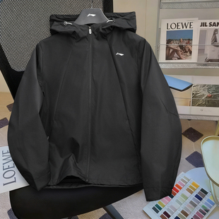 李宁外套女款2026春季新款女士运动跑步宽松防风软壳梭织连帽风衣