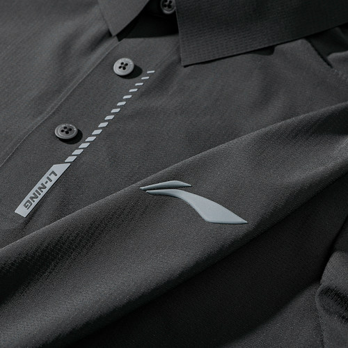 李宁短袖T恤男子2025夏季新款速干宽松透气翻领百搭POLO衫APLV283