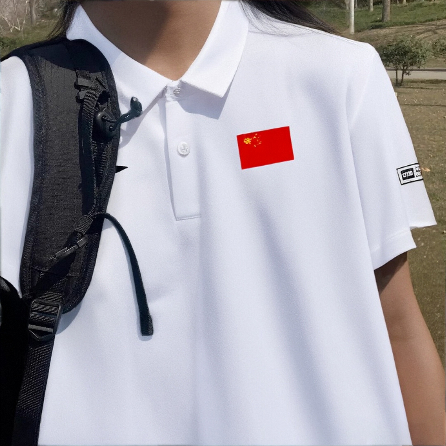 李宁冰丝POLO衫男款2025夏季新款运动国旗款宽松半袖短袖APLV465