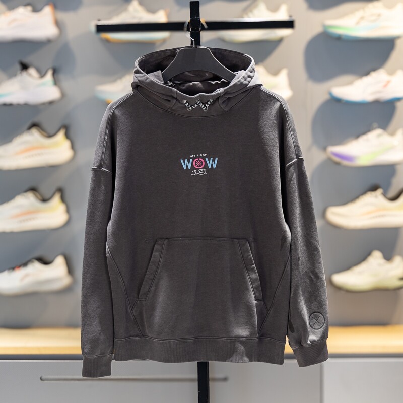 正牌李宁韦德卫衣男款2026春季新款青少年男士运动宽松连帽套头男