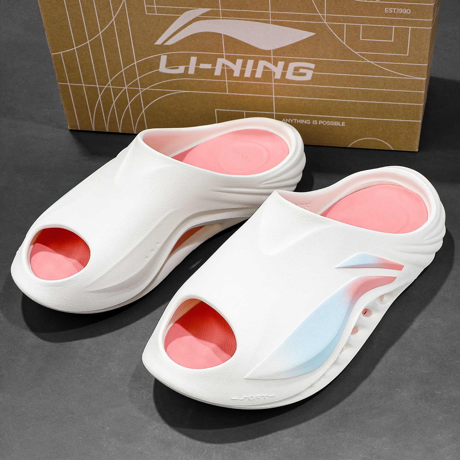 李宁拖鞋沙滩鞋男款2025夏季新款防滑耐磨潮流凉拖鞋男鞋AGAV009