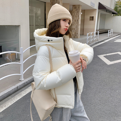 李宁鸭绒短款羽绒服女款2025冬季新款防泼水保暖夹克外套连帽上衣