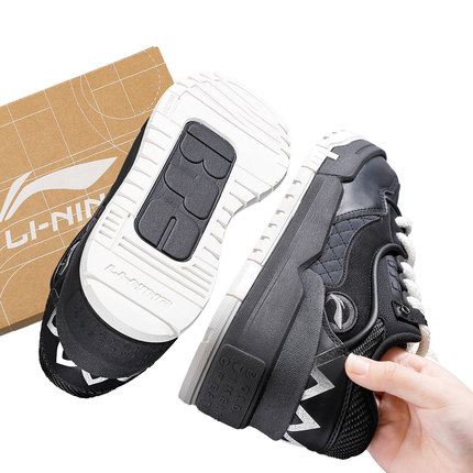 李宁001 BTC MEGA系列板鞋2025冬季新款男子舒适百搭软弹休闲鞋子