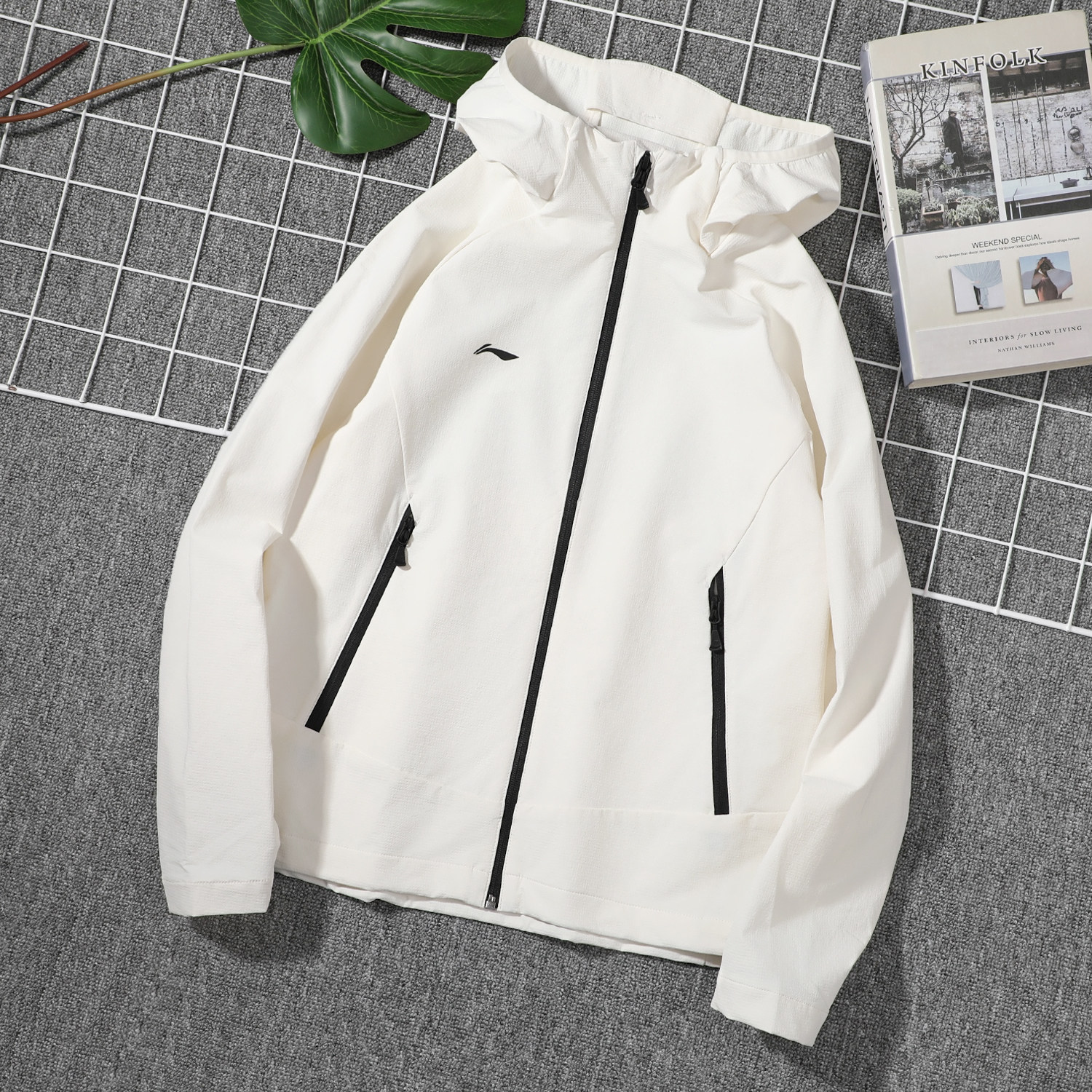 李宁系列运动风衣女款2025秋季新款防泼水梭织开衫外套连帽冲锋衣