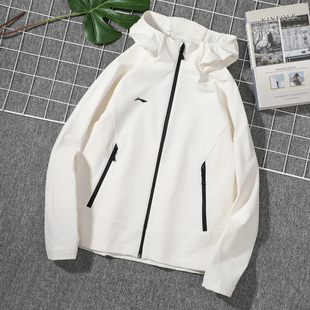 李宁系列运动风衣女款2025秋季新款防泼水梭织开衫外套连帽冲锋衣