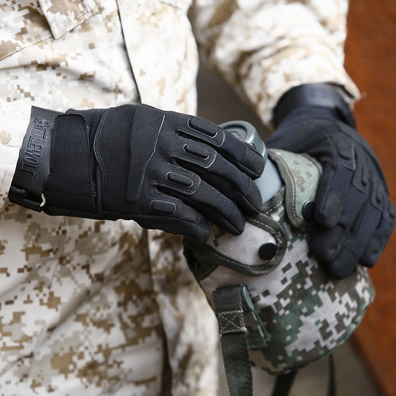 战术手套全指黑鹰战术手套男女户外运动爬山防护格斗训练骑行手套