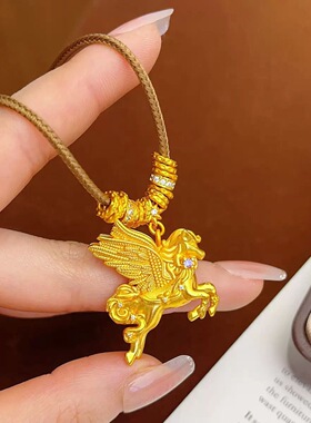 新中式国潮风星辰飞马吊坠马上有钱项链女款时尚气质锁骨链