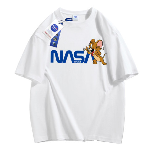 NASA联名款卡通印花纯棉宽松短袖