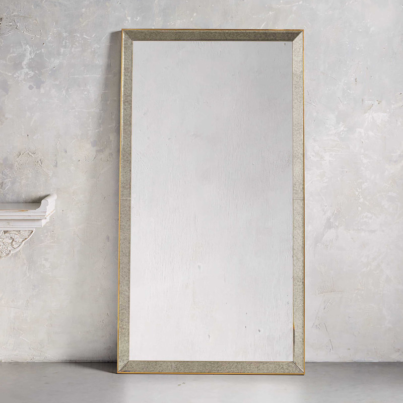 少女法式壁挂落地镜家用穿衣镜欧式实木全身镜子大试衣镜女生卧室