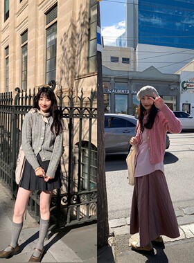 Tetu STUDIO【折扣8折】upw点子纱绞花学院风开衫外套慵懒毛衣