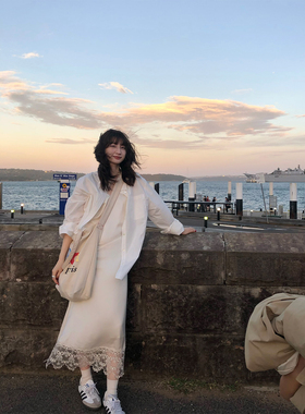 Tetu STUDIO 2024SS 三色进口醋酸缎面刺绣吊带裙春夏蕾丝连衣裙