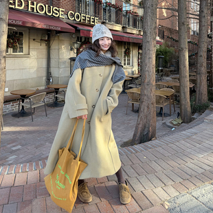 两色可拆卸毛领廓型羊毛大衣外套 2025SS Tetu STUDIO