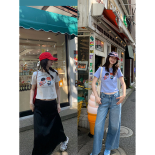 天才女友 我 俏皮精梳棉两色T恤 2024SS TetuSTUDIO