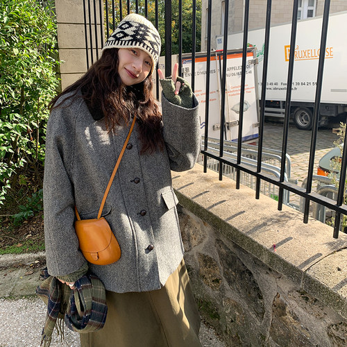 撞色灯芯绒新雪丽夹棉外套