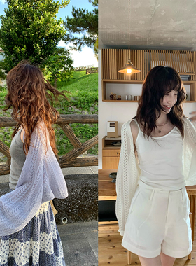 Tetu STUDIO 2025SS 日本进口和纸纱镂空花型防晒针织外套