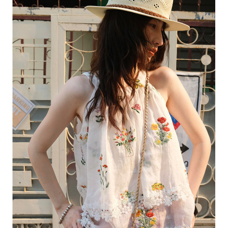 Tetu STUDIO 2025SS“free春夏”两色荷叶边呼吸感削肩上衣