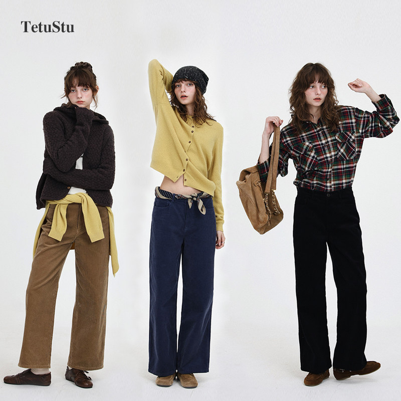Tetu STUDIO 2026SS 诺丁山秋日”日本盐缩洗水棉质灯芯绒休闲裤