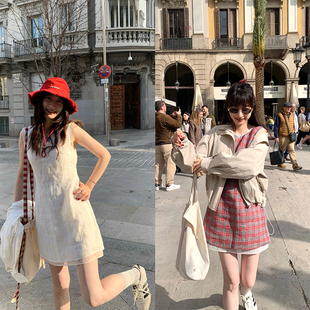 A字连衣裙 2025SS两色撞色网纱设计感无袖 Tetu STUDIO