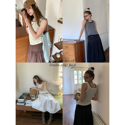 Tetu桑蚕丝羊绒天丝背心