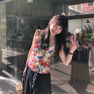 日本进口棉质绚丽印花纹理收腰背心 2025SS Tetu STUDIO