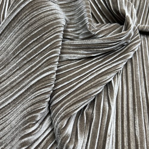 丝绒压皱布料 褶皱金丝绒百褶秋冬阔腿裤半裙服装手工面料