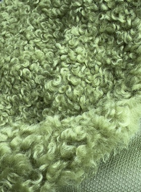 毛绒布料 布头1.5米 泰迪圈圈羊羔毛绿色仿毛服装手工DIY面料