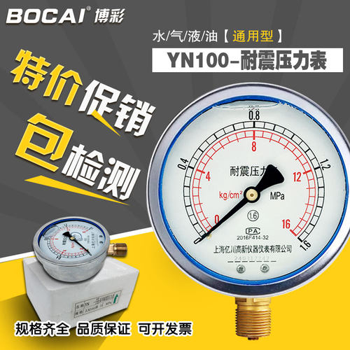 YN100耐震压力表1MPa1.6亿川正品