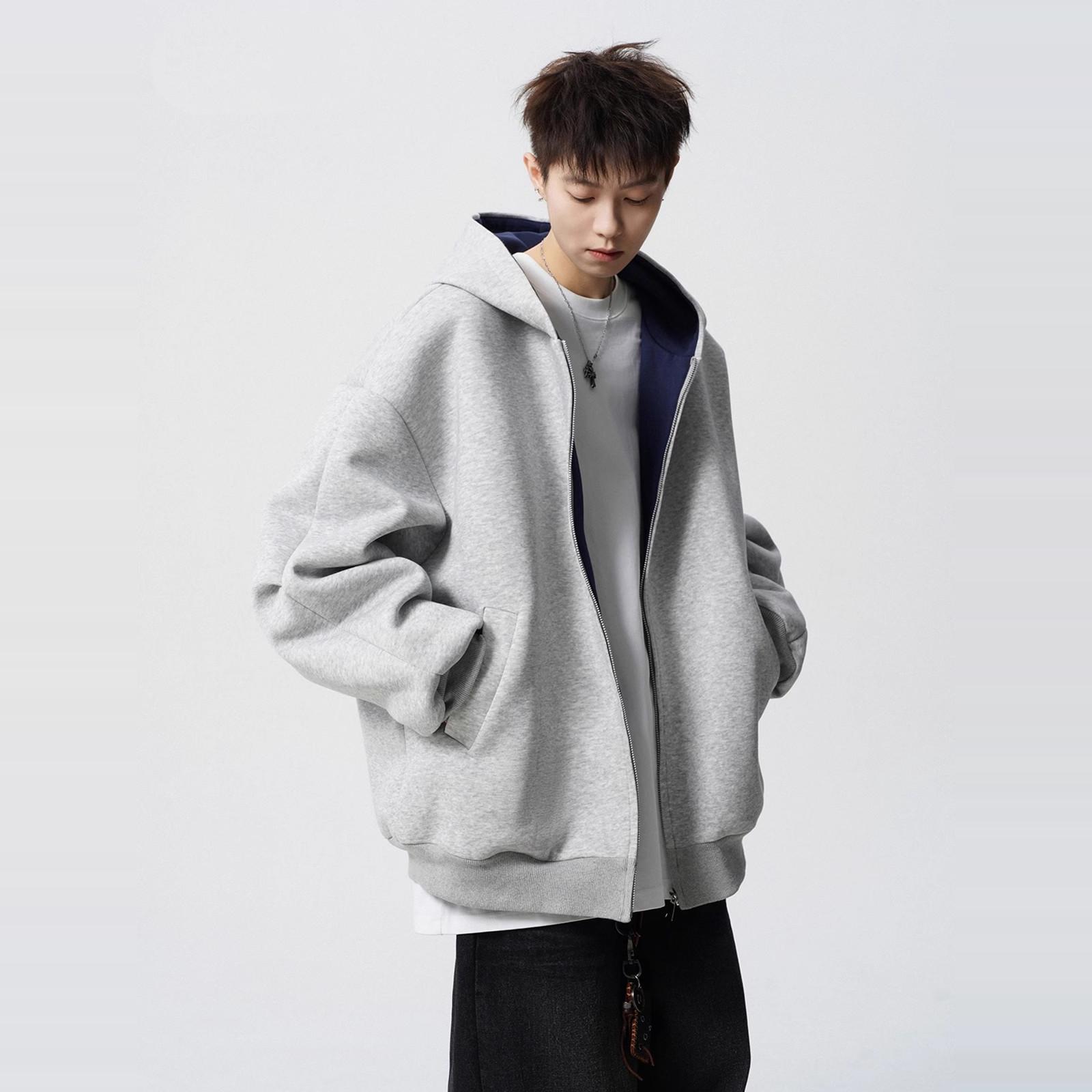 重磅潮牌双拉链卫衣情侣连帽衫