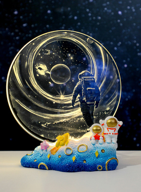 发光水晶小摆件桌面工位创意装饰