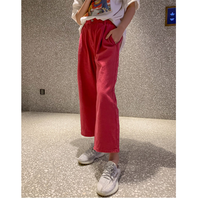 Grabone Rose red Easy Straight Jeans vertical Wide leg pants Ninth pantsin the Women's clothing/Boutique , Jeans  category - from Buy2taobao.com to provide professional Taobao agent buy service