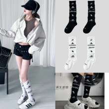 doublet儿童小腿袜多层分叠拼接运动长筒袜男女童四季足球棉袜子