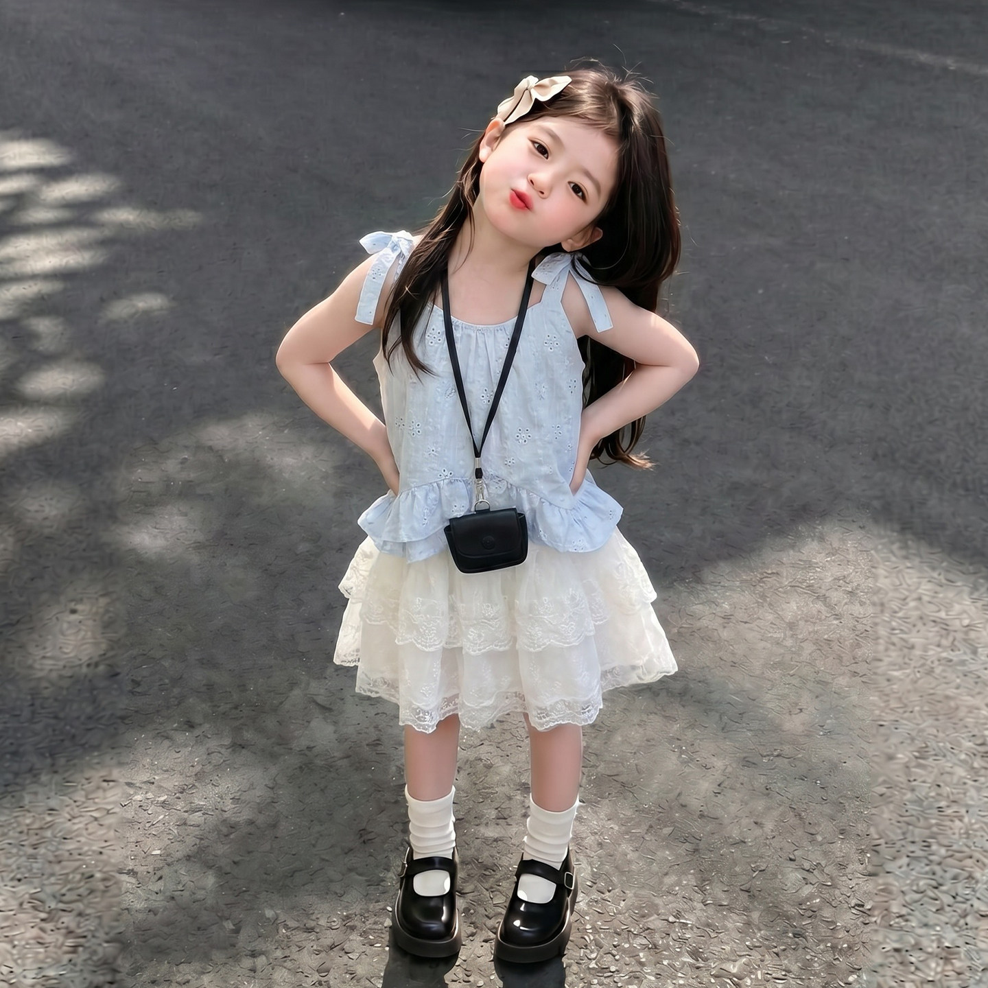 儿童连衣裙夏季薄款2026女童韩系巨好看夏装宝宝独特绝美短裙穿搭