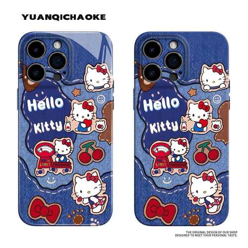 牛仔凯蒂猫手机壳全型号软磨砂
