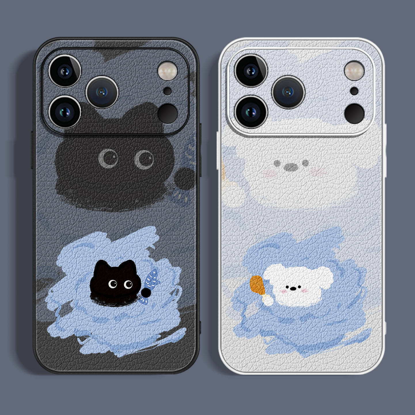 洗澡黑猫小熊iPhone17苹果16情侣15任意机型14可爱13