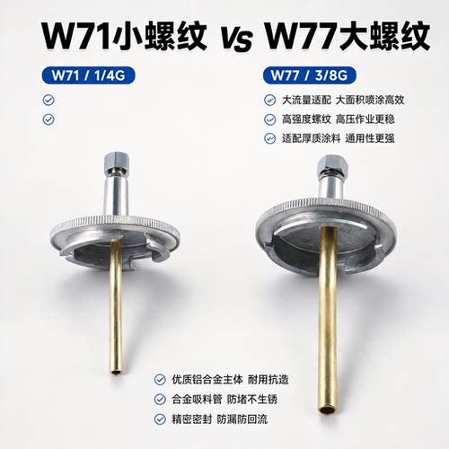 漆师傅 W77 喷漆枪下壶盖 3/8G 大流量高压工业厚质涂料通用