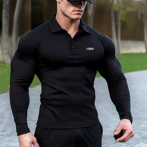 铁血肌肉运动衣狗兄弟加绒长袖翻领POLO衫定制印logo健身教练工装