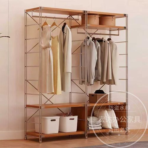 家用日式开放式衣帽架中古风衣架