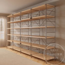 日式 仓储货架家用钢木置物架阳台厨房客厅收纳架多层落地储物架子