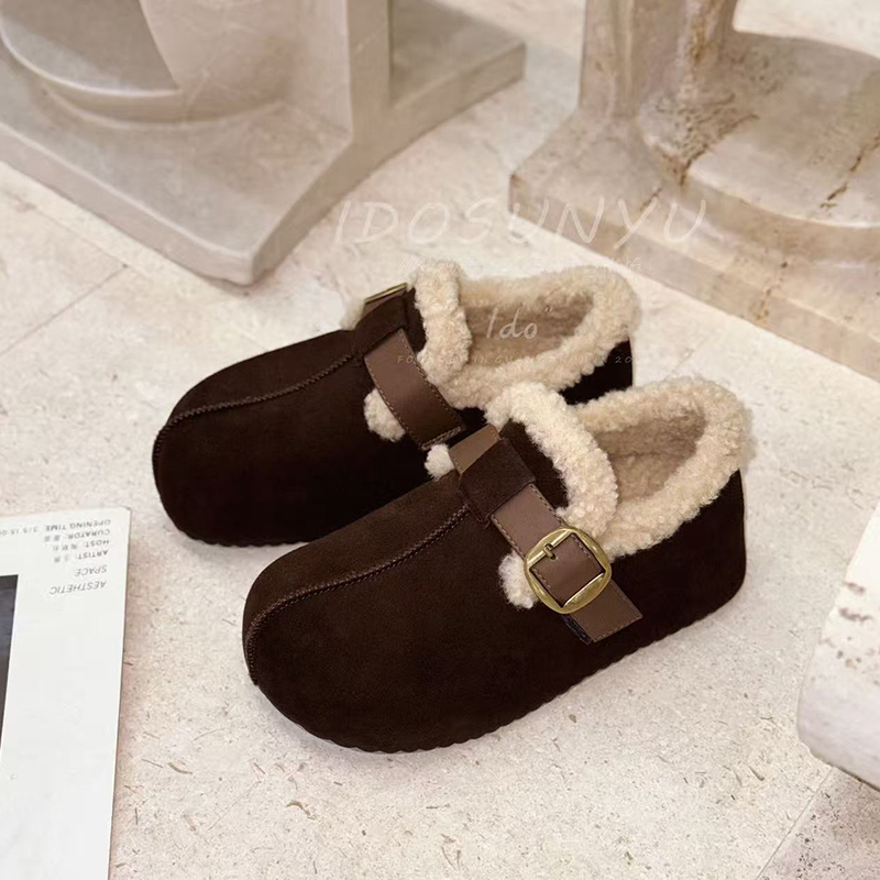 ido欧货真皮加绒厚底雪地靴