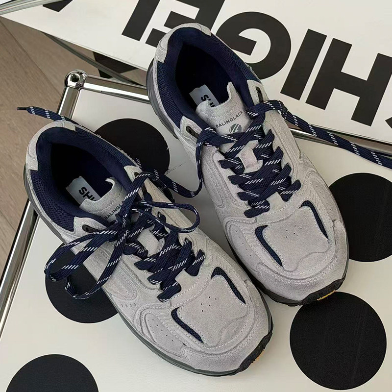 诗歌兰真皮德训鞋女2026春季新款时尚百搭平底拼色系带运动休闲鞋,女鞋,时尚休闲鞋,淘宝优惠券,粉丝福利购,淘宝优惠卷