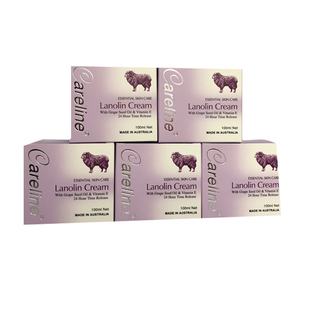 5瓶装 滋润直邮 澳洲Careline柯蓝葡萄籽VE绵羊油手霜面霜补水保湿