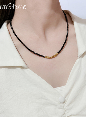 黑色串珠项链女款不掉色颈链