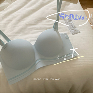 get漫画圆圆杯 显大文胸春日无痕内衣聚拢内衣少女无钢圈收副乳