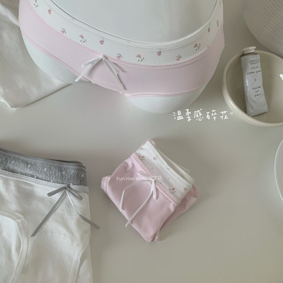 韩风小碎花”加长裆部 高含棉 女士包臀抑菌棉质内裤 温柔系三角