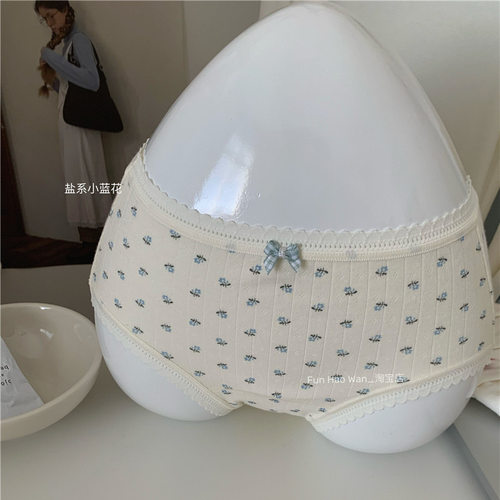 更新一些盐系小碎花内裤~加长裆部 舒适高含棉 包臀中腰女士三角