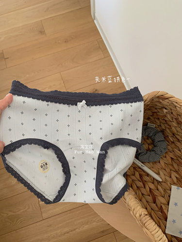 盐系复古~加长裆部 温柔蕾丝边高含棉女士中腰 舒适包臀抑菌三角