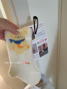 可爱软软～暖呼呼的冬日毛绒袜 围巾乖兔兔/斑点小猫 保暖冬女