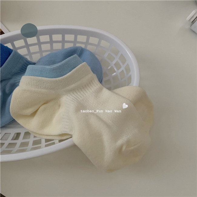 海岛日记~夏日雪糕色系小短袜薄款镂空网眼透气排汗少女低帮袜